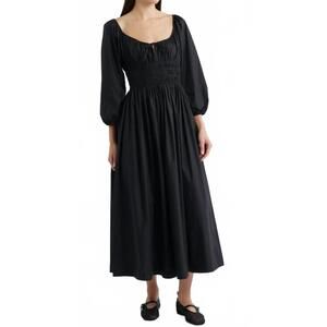 NEW DÔEN quintessa midi dress in black